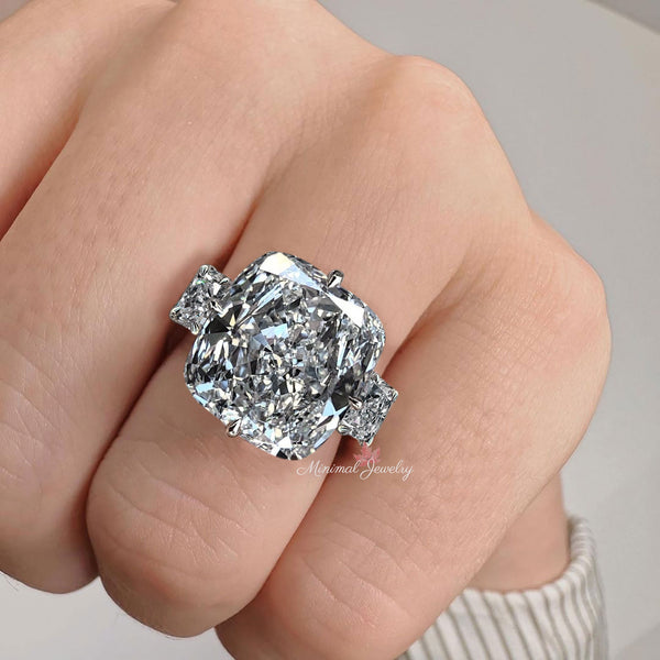 18 CT cushion cut engagement ring crushed ice moissanite eternity wide band large solitaire Wedding Ring,square cushion cut moissanite ring