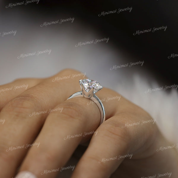 2.5 CT Round Moissanite engagement Ring,solitaire round cut,classic tulip 6 prong,simple engagement ring,14k white gold wedding ring•women