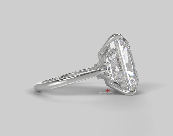 13CT Radiant Cut Moissanite Engagement Ring Large Three Stone Statement Wedding Ring for Women big diamond Cocktail Ring Anniversary Gift