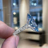 5.5 CT Big Aquamarine engagement ring,white gold,Marquise aquamarine ring,Large diamond statement,blue stone cocktail ring,wedding ring