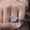 3 stone cushion cut engagement ring 16 CT elongated cushion crushed ice moissanite engagement ring Large Three stone luxury wedding ring