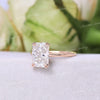 3CT Radiant moissanite engagement ring 14k rose gold hidden halo ring solitaire radiant cut ring bridal wedding ring anniversary gift ring
