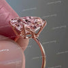 10 CT Radiant morganite engagement ring rose gold morganite ring pink morganite solitaire ring large morganite wedding ring cocktail ring