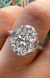 oval moissanite engagement ring Three stone wedding ring celebrity style shield & Large 7CT oval engagement ring anniversary ring for women