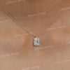 Emerlad cut moissanite pendant necklace,18k/14k solid gold chain necklace,solitaire moissanite necklace,minimalist rose gold necklace