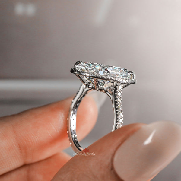 8.5 CT Halo oval cut moissanite engagement ring,huge big large Oval engagement ring,luxury celebrity style,Solitaire cathedral wedding ring