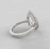 6 CT pear shaped moissanite engagement ring large pear halo ring cathedral ring set pear moissanite wedding ring Teardrop ring diamond ring