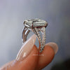 4.5 Carat Emerald cut moissanite engagement ring split shank solitaire ring unique emerald cut moissanite ring wedding ring anniversary ring