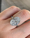 8CT Oval Moissanite Engagement Ring 14K White Gold Solitaire Wedding Ring Women Anniversary GiftLarge Diamond ring Cocktail Statement Ring