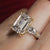 4.5CT lab grown diamond ring Three stone Emerald cut engagement ring hidden halo IGI certified diamond wedding ring for women anniversary