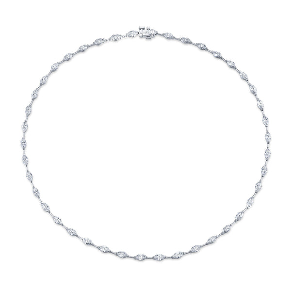 14k solid Gold Tennis necklace,Marquise moissanite necklace,tennis choker necklace,tennis chain eternity necklace,Moissanite tennis necklace