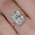 elongated cushion cut moissanite ring 8.5CT Solitaire simple engagement ring Hidden Halo Two Tone ring big diamond wedding anniversary ring