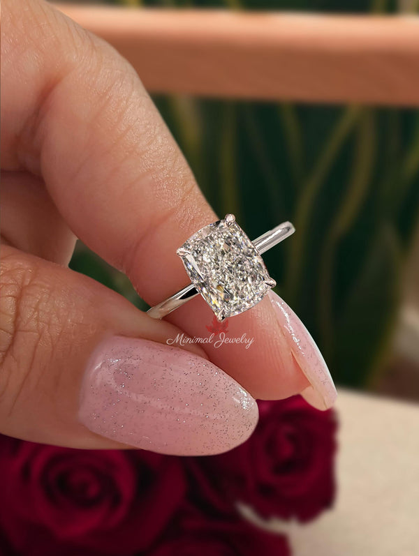 lab grown diamond engagement ring 6.5CT IGI Certified solitaire cushion cut diamond Wedding ring simple engagement ring Anniversary ring