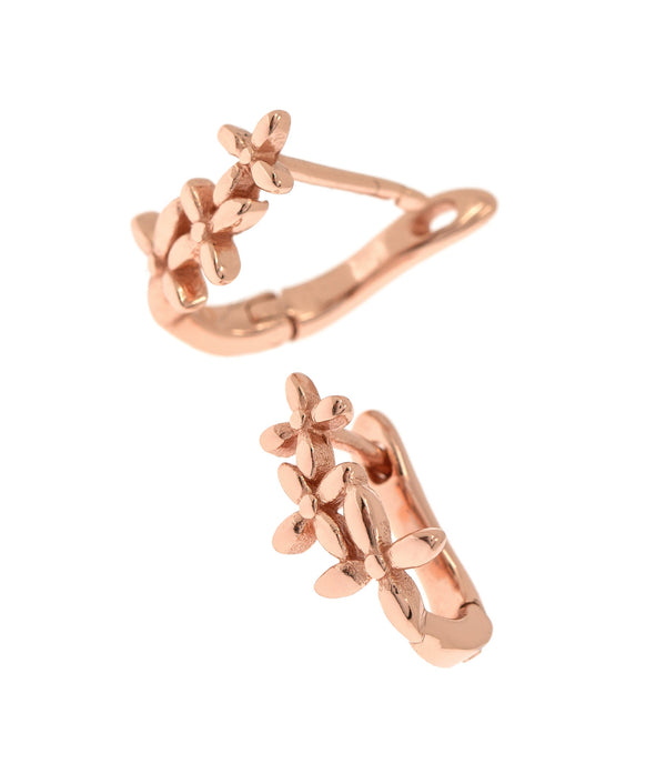 Tiny hoop earrings,gold huggie earrings,cartilage hoop,14k solid gold hoop earrings,flower huggie hoop earrings,small mini hoop earrings