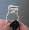 Radiant cut moissanite engagement ring 19CT large crushed ice Radiant Halo ring Statement Wedding ring Anniversary gift big diamond ring