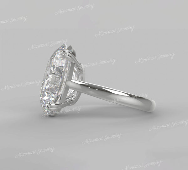 7.5 CT Oval cut moissanite engagement ring,double claw prong Cathedral,celebrity style,big large moissanite oval solitaire ring,wedding ring