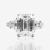 5.9 TCW Three Stone Emerald Cut Moissanite Engagement Ring,luxury celebrity style,trapezoid&big large 3 stone Emerald Cut ring,wedding ring