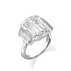 12.1TCW Three stone emerald cut moissanite ring,3 stone emerald cut engagement ring,white gold,big large celebrity style,unique wedding ring