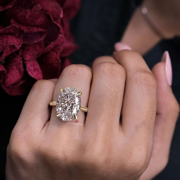 oval lab diamond engagement ring IGI Certified 5CT lab grown diamond ring 14k gold solitaire oval cut diamond Wedding Anniversary ring women