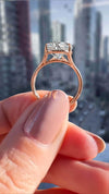 Pear Moissanite Engagement Ring Split Shank 14k Rose Gold Wedding Ring 16.5CT
