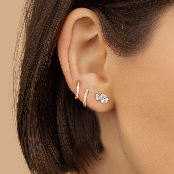 lab grown diamond stud earrings 14k solid gold pear moissanite stud earrings wedding earrings cartilage earring,Lab grown diamond earrings