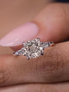 lab grown diamond engagement ring 2.6CT cushion cut Three stone Lab diamond ring IGI Certified diamond Proposal Wedding Promise Ring for Her