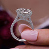 10CT Round Moissanite Engagement Ring: 14k Gold Art Deco Filigree