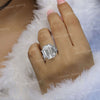 12.1TCW Three stone emerald cut moissanite ring,3 stone emerald cut engagement ring,white gold,big large celebrity style,unique wedding ring