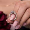 lab grown diamond engagement ring 2.6CT cushion cut Three stone Lab diamond ring IGI Certified diamond Proposal Wedding Promise Ring for Her