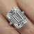 14.5 CT Emerald cut moissanite engagement ring Hidden halo Large Emerald cut moissanite ring big diamond Statement Wedding anniversary ring