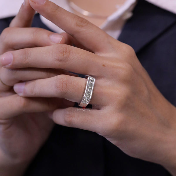 mens lab grown diamond ring wedding band unique diamond engagement ring for mens gift for him gift for husband anniversary promise ring