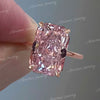 10 CT Radiant morganite engagement ring rose gold morganite ring pink morganite solitaire ring large morganite wedding ring cocktail ring