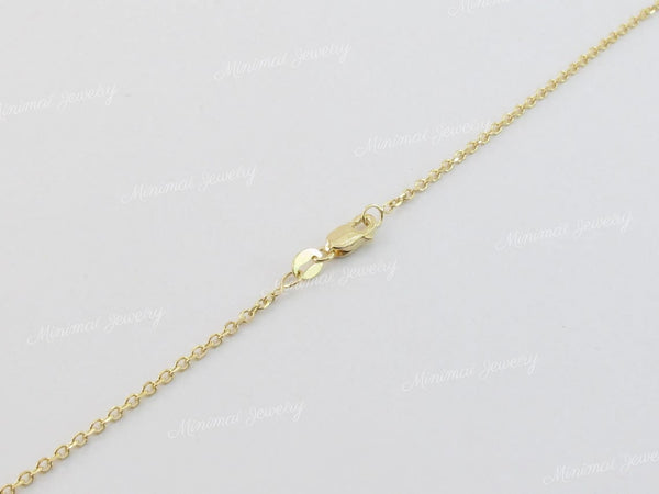 canary yellow moissanite pendant necklace,18k/14k solid gold chain necklace Radiant cut pendant moissanite necklace,solitaire necklace