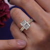 lab grown diamond ring 2.8 CT radiant cut engagement ring set wedding ring set simple IGI certified hidden halo CVD lab created diamond ring