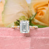 2.5 CT emerald cut moissanite engagement ring,hidden halo,unique emerald cut solitaire moissanite,pave space 18k/14k gold,wedding ring women