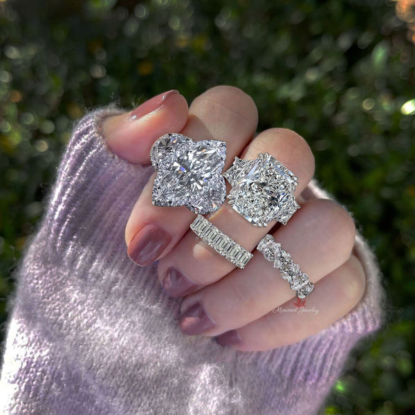 Custom jewelry Luxury lab grown Diamond engagement wedding anniversary ring,earrings,pendant,3D renders Jewelry Designs-Easy 3 Steps