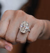13 CT Oval moissanite engagement ring Large oval solitaire celebrity style oval engagement ring wide band cocktail Luxury wedding rings