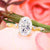 2.5 CT oval moissanite engagement ring,distance pave space,unique,solitaire hidden halo,oval engagement ring,14k solid gold,anniversary ring