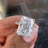 Radiant cut moissanite engagement ring hidden halo 12.5CT large solitaire wedding ring women aniversary ring large diamond statement ring