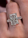 Lab Grown Diamond Ring 10CT Radiant Cut Engagement Ring for Women Hidden Halo IGI Certified Large diamond Wedding Ring Anniversary gift ring