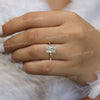 2.5 CT emerald cut moissanite engagement ring,hidden halo,unique emerald cut solitaire moissanite,pave space 18k/14k gold,wedding ring women