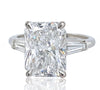 Radiant Cut Moissanite Engagement Ring: Baguette Side Stones, 10k/14k/18k White Gold/platinum