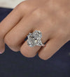 9 CT oval engagement ring Three stone moissanite large crushed ice oval moissanite ring big diamond cocktail,trapezoid&oval cut wedding ring