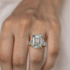 13.01 TCW emerald cut moissanite engagement ring,14k white gold unique luxury celebrity style large emerald cut engagement ring,wedding ring