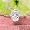Oval Moissanite engagement ring,hidden halo,2.5 CT oval moissanite ring,pave prong set,oval solitaire,modern engagement ring,wedding ring