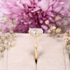 2.5 CT oval moissanite engagement ring,hidden halo oval cut moissanite solitaire,unique Cathedral ring,yellow,white,rose gold,wedding ring
