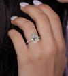 14k solid gold lab grown diamond pear shaped engagement ring cathedral hidden halo 3.1CT lab diamond ring Certified CVD Diamond wedding ring