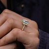 Emerald Cut Engagement Ring 4CT Lab Grown Diamond Bezel Set Ring 14K Gold Solitaire Ring VVS clarity IGI Certified diamond Wedding ring