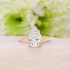 3 CT pear moissanite engagement ring hidden halo claw 4 prong solitaire pear shaped ring custome hand made classic wedding ring for women