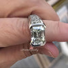 mens engagement ring moissanite ring mens wedding ring mens wedding band mens gift 6 CT emerald cut iced out gift for him unique mens ring